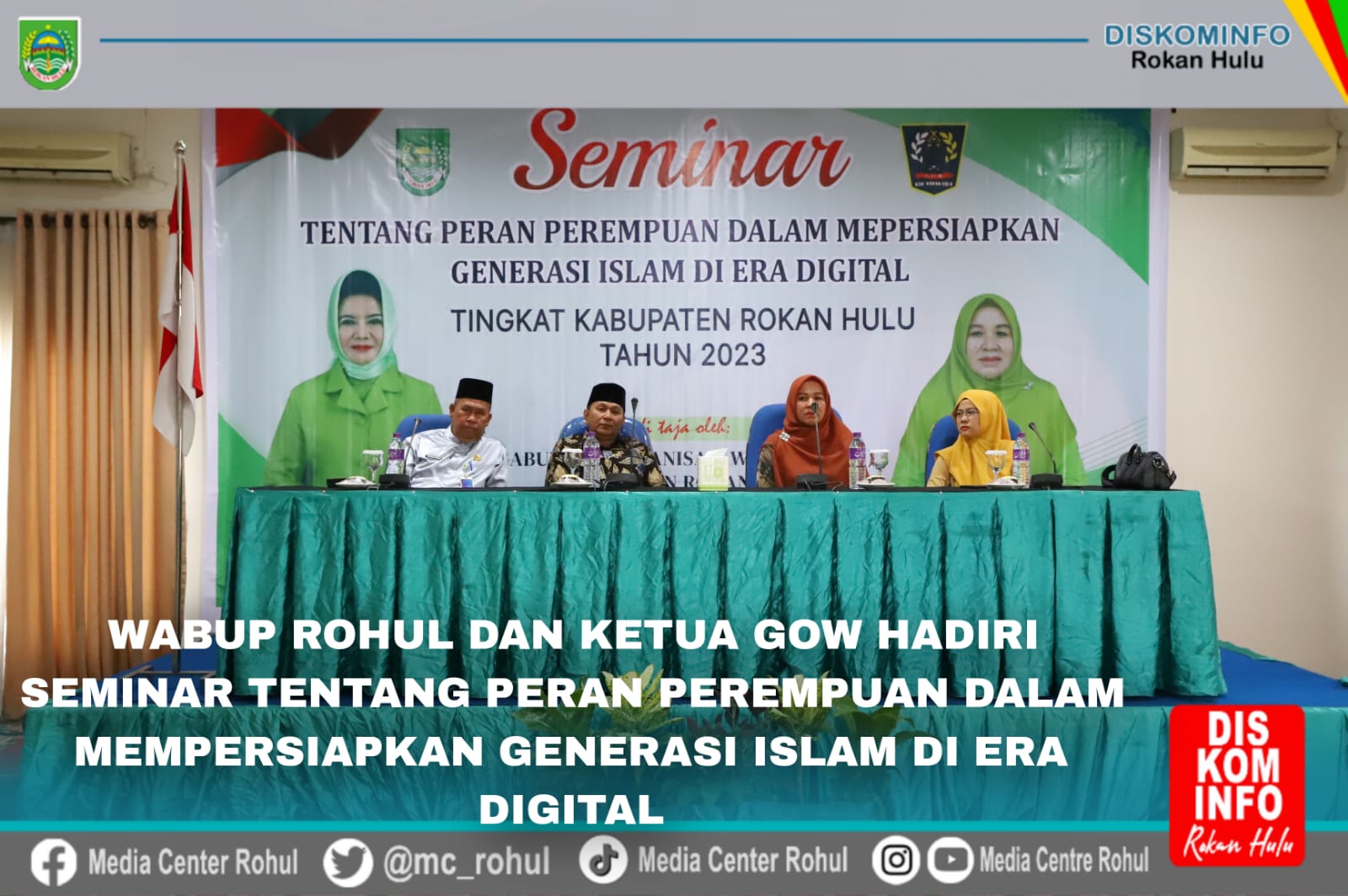 Buka Secara Resmi Seminar Yang Ditaja GOW Rokan Hulu, Wabup Indra Gunawan Harap Melalui Seminar Ini Bisa Mendapatkan Gagasan Baru Menghadapi Tantangan Kedepan