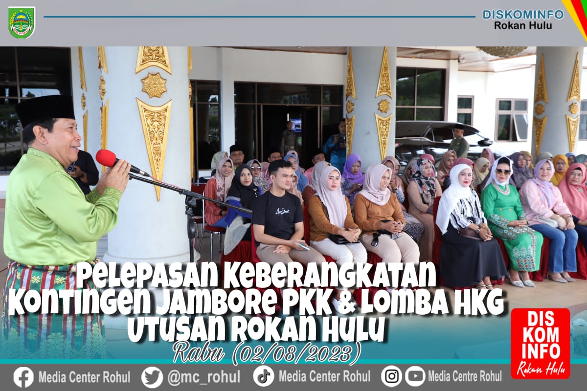 Bupati Sukiman Lepas Keberangkatan Kontingen Rohul Ikuti Lomba HKG dan Jambore PKK Tingkat Provinsi Riau